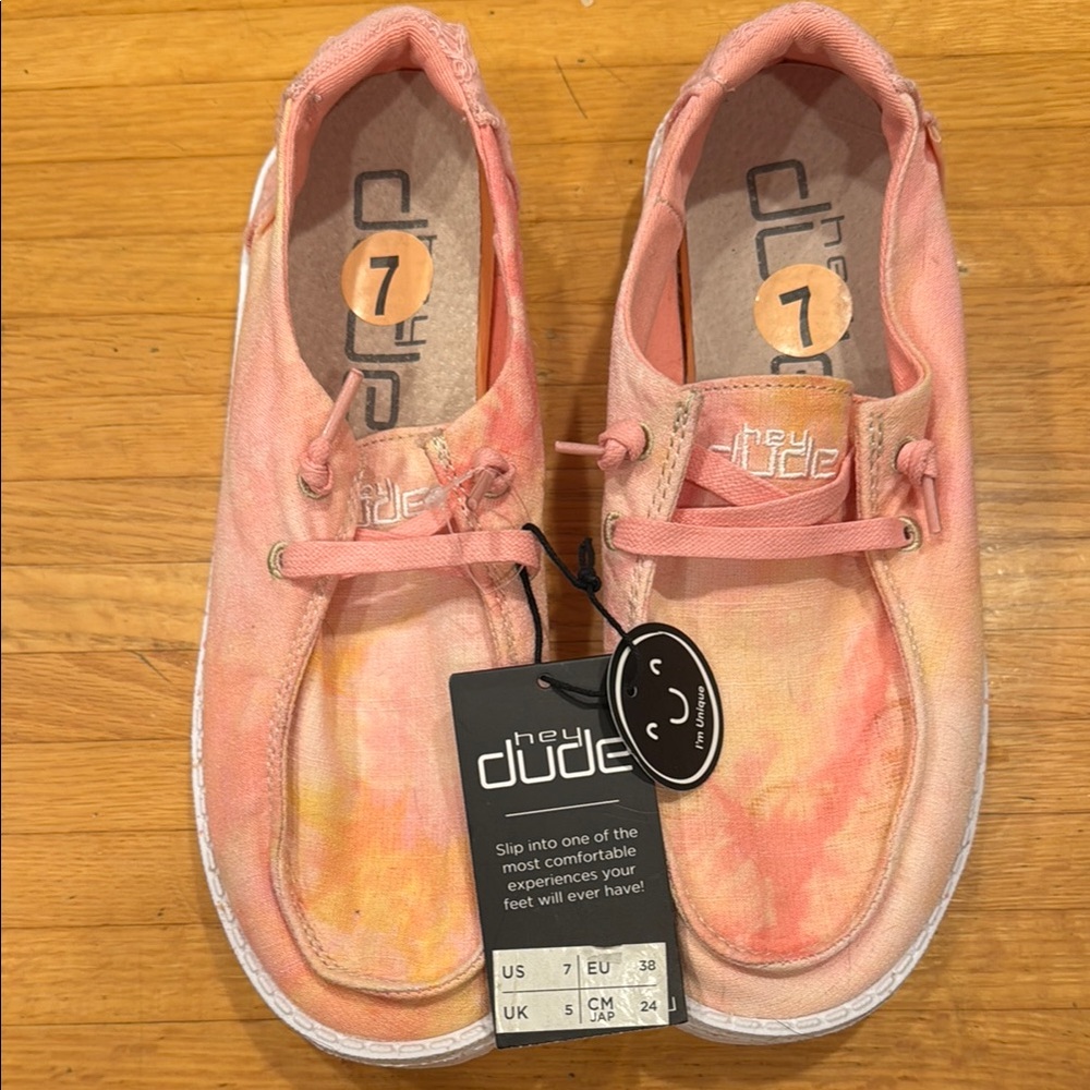 Hey Dude Pink Tie-Dye Loafers